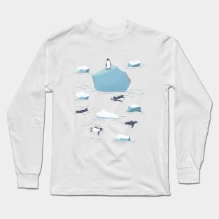 Penguins in Icy Waters Long Sleeve T-Shirt